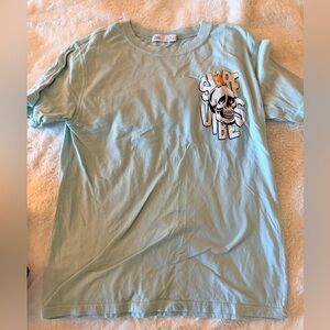 Zara Kids' Light Blue Skull Graphic Tee